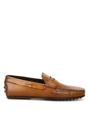 Tod'S: Loafers & Slippers - City Gommino whisky leather loafers