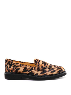 TOD'S: Mocassini e slippers - Mocassini College in cavallino leopardato