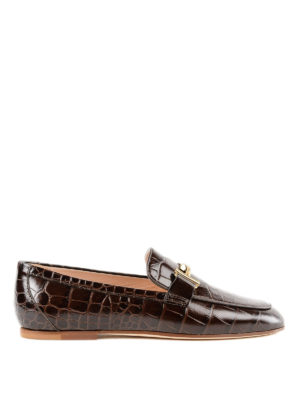 TOD'S: Mocassini e slippers - Mocassini Doppia T in pelle con logo