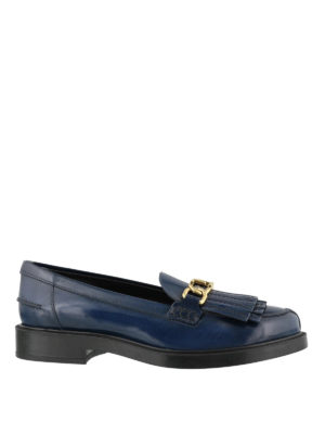 TOD'S: Mocassini e slippers - Mocassini con catena oro Double T e frange