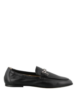 TOD'S: Mocassini e slippers - Mocassini affusolati Double T in pelle