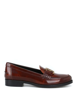 TOD'S: Mocassini e slippers - Mocassini in pelle spazzolata con Double T
