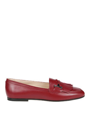 TOD'S: Mocassini e slippers - Mocassini Double T in pelle spazzolata