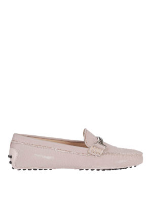TOD'S: Mocassini e slippers - Mocassini Double T in canvas rosa