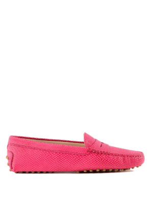 TOD'S: Mocassini e slippers - Mocassino Gommini  fucsia in pelle