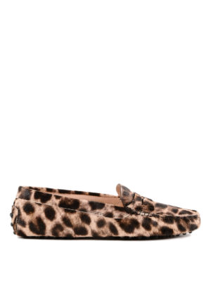 TOD'S: Mocassini e slippers - Mocassini Gommini in cavallino leopardati