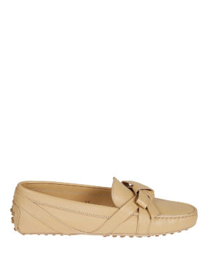 TOD'S: Mocassini e slippers - Mocassini Gommino in pelle con fiocco