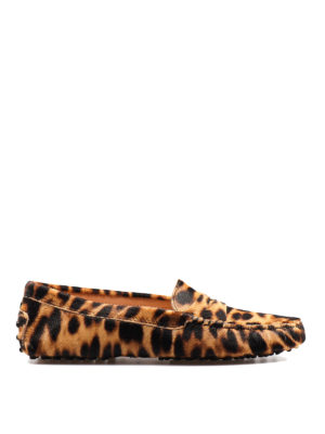 TOD'S: Mocassini e slippers - Mocassini Gommino effetto cavallino animalier