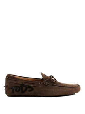 TOD'S: Mocassini e slippers - Mocassini Gommino con patch logo in pelle