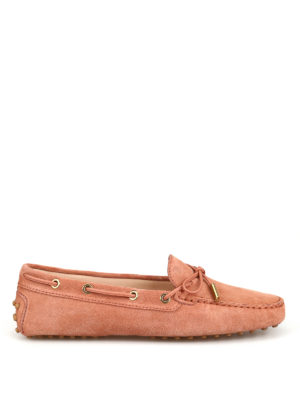 TOD'S: Mocassini e slippers - Mocassini Gommino in pelle scamosciata rosa