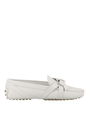 TOD'S: Mocassini e slippers - Mocassini Gommino in pelle bianca