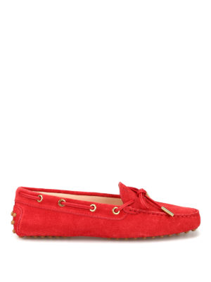 TOD'S: Mocassini e slippers - Mocassini driver Heaven rossi scamosciati