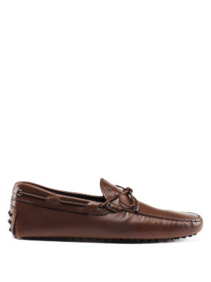 TOD'S: Mocassini e slippers - Mocassini in pelle con laccetti