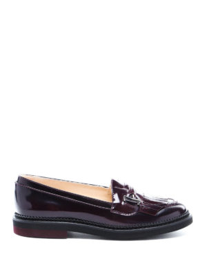 TOD'S: Loafers & Slippers - Leather loafers with double T and fringe