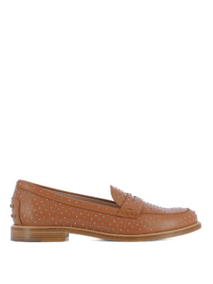 TOD'S: Mocassini e slippers - Mocassini in pelle con borchie