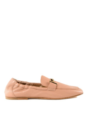 TOD'S: Mocassini e slippers - Mocassino rosa Double T in pelle
