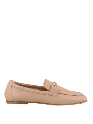 TOD'S: Mocassini e slippers - Mocassini in pelle con Double T in metallo
