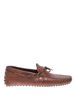 TOD'S: Loafers & Slippers - New Laccetto croco print loafers