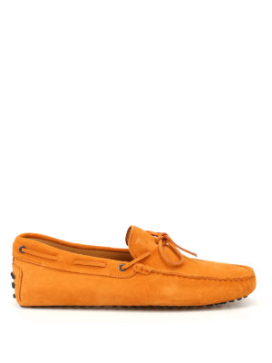 Tod'S: Loafers & Slippers - New Laccetto orange suede loafers