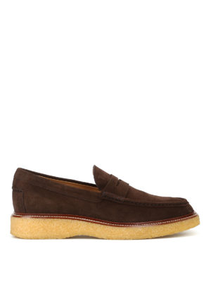 TOD'S: Mocassini e slippers - Mocassini in camoscio con suola in para