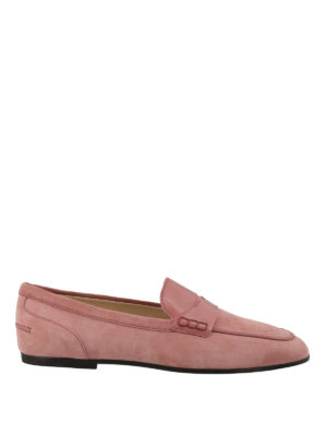 TOD'S: Mocassini e slippers - Mocassini in suede con dettaglio vernice