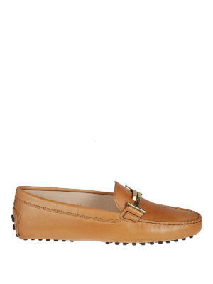 TOD'S: Mocassini e slippers - Mocassino Gommino Double T color cuoio