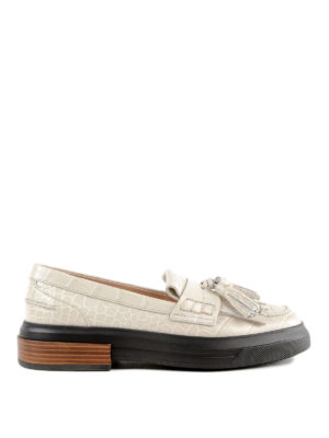 TOD'S: Mocassini e slippers - Mocassini in pelle con nappine e maxi suola