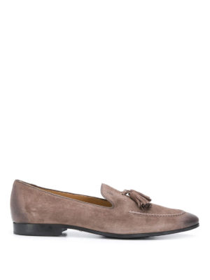 TOD'S: Mocassini e slippers - Mocassini in pelle scamosciata con nappine