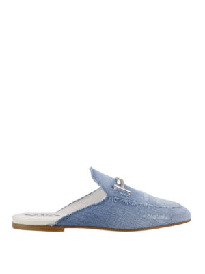 TOD'S: sabot - Mules Double T in denim