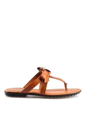 TOD'S: sandali - Sandali infradito con fiocco