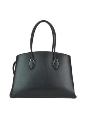 TOD'S: shopper - Borsa in pelle liscia con tre scomparti