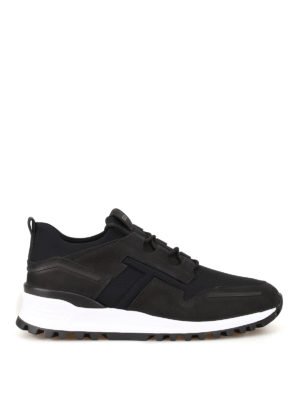 TOD'S: sneakers - Sneaker in pelle e scuba