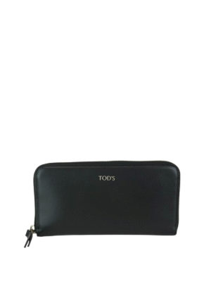 TOD'S: portafogli - Portafoglio continental zip-around nero