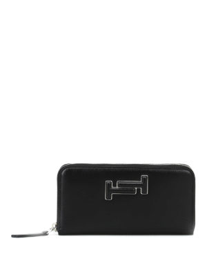 TOD'S: portafogli - Portafoglio in pelle con doppia T rivestita