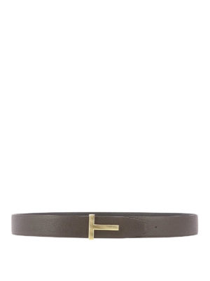 TOM FORD: belts - Reversible grainy leather belt
