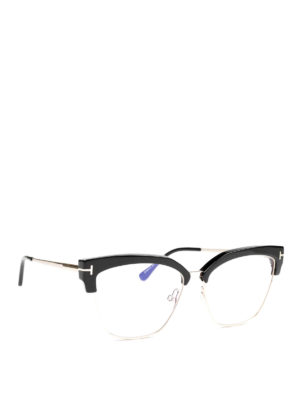 TOM FORD: Glasses - Black metal and acetate eyeglasses