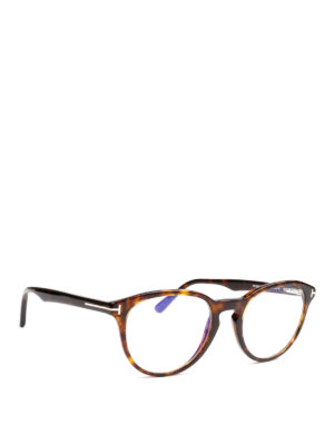 TOM FORD: Occhiali - Occhiali da vista ovali in acetato avana