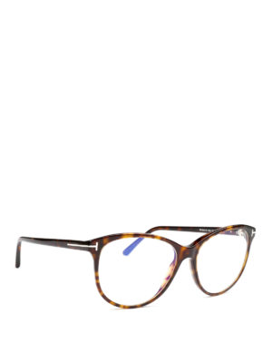 TOM FORD: Occhiali - Occhiali da vista tartaruga forma rotonda