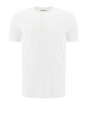 TOM FORD: t-shirts - Crewneck T-shirt with buttons