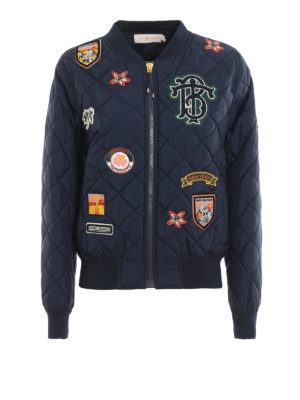 TORY BURCH: giacche bomber - Bomber trapuntato con patch