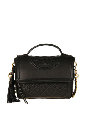 TORY BURCH: bauletti - Borsa a mano nera Fleming