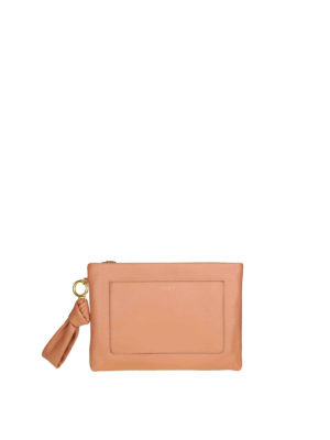 TORY BURCH: pochette - Pochette Beau in pelle color rosa chiaro