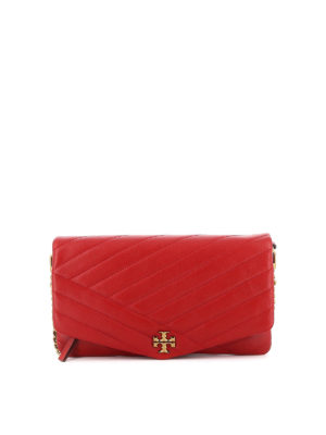 TORY BURCH: clutches - Kira Chevron red clutch