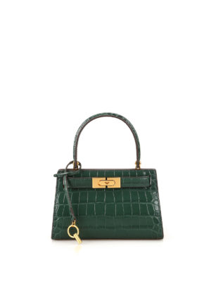 TORY BURCH: pochette - Clutch Lee Radziwill in pelle stampa cocco