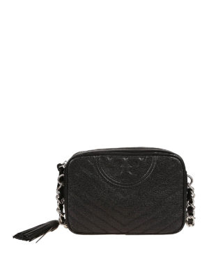 TORY BURCH: borse a tracolla - Camera bag Fleming nera