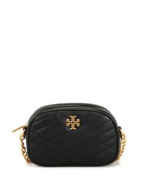 TORY BURCH: borse a tracolla - Borsa a tracolla Kira Chevron nera