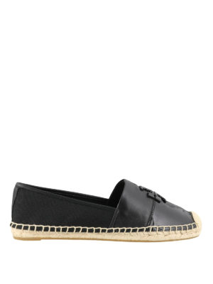 TORY BURCH: espadrilles - Black patchwork espadrilles