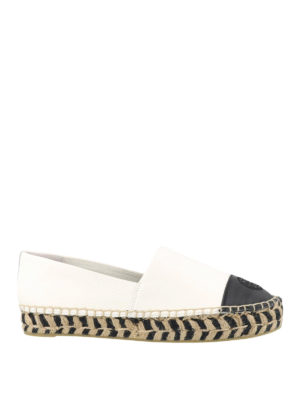TORY BURCH: espadrilles - Contrasting toe leather espadrilles