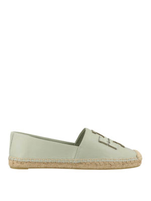 TORY BURCH: espadrillas - Espadrilles Ines verde chiaro in pelle