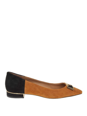 TORY BURCH: ballerine - Ballerine Gigi in camoscio color block